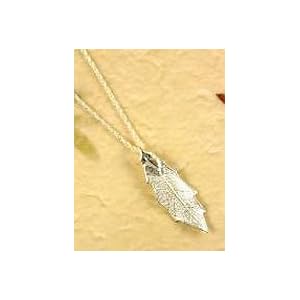 REAL LEAF Pointed Oak Necklace Pendant Silver & Chain