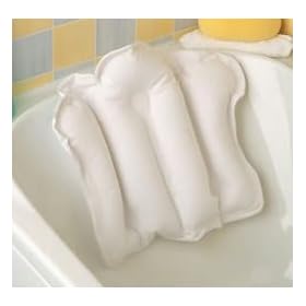 Towelling Inflatable Bath Pillow (Bath Cushion) New