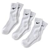Nike Performance Cotton Boy's Crew Socks 6 Pair - Shoe Size: 5Y-7Y White Swoosh Made in USA