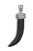 Rhodium Plated Oxidized Black Onyx Horn Pendant