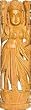 ShalinCraft Hindu Goddess Lakshmi Figurines Sculptures In Wood Carving 15" x 4.5" (woodlaxmi012)