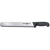 R H. Forschner by Victorinox 12-Inch Granton Edge Slicing Knife, Black Fibrox handle