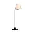 Swing-Arm Floor Lamp with Fabric Shade - Antiqued Bronze
