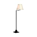 Swing-Arm Floor Lamp with Fabric Shade - Antiqued Bronze