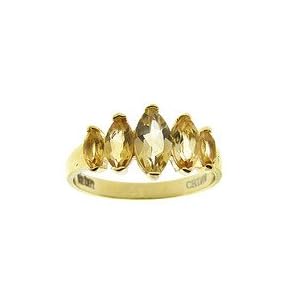 Buy 18kt Over Sterling Silver Genuine Citrine Marquise Ring by LEAH HANNA
