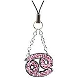 21TCqNGQgPL. SL160  Cellet Phone Strap   Cancer Zodiac Sign With Pink Stones
