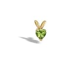 14K Yellow Gold Genuine Heart Peridot Pendant
