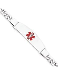 Sterling Silver Non-enameled Medical ID Anchor Link Bracelet