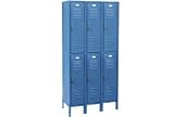 Penco Locker Double Tier 12x12x30 6 Doors Ready To Assemble Marine Blue