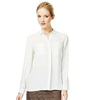 Autograph No Peep™ Welt Pocket Blouse