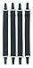 Black Military Straight Shirt Stays 4 Pack