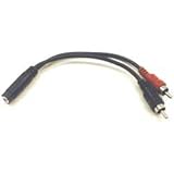 HOSA STEREO 3.5mm PHONE (F) - TWO RCA (M)  (1-TIP AND 1-RING), 6 in.
