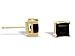 14K Yellow Gold Genuine Square Black Onyx Stud Earrings
