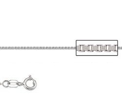Platinum 18 Inch X .5 mm Box Chain Necklace - O Ring Clasp