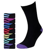 7 Pairs of Freshfeet™ Cotton Rich Striped Sole Socks