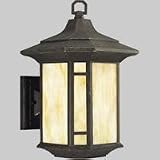 Progress Lighting Arts and Crafts Weathered Bronze Energy Star One-Light Wall Lantern ,15-1/4,, H, -