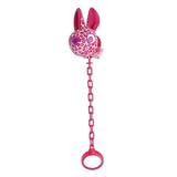 Tuc Tuc Pink Pacifier Leash, Universal Pacifier Holder Clip. Natural Berries Collection.