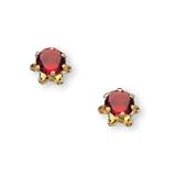 14K Yellow Gold Teens January Birthstone Stud Earrings (Pair)
