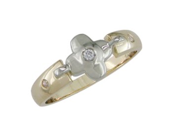 Freici - size 6.25 14K Gold Invisible Setting Diamond Ring