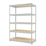 Hirsh Industries Products - Steel Shelving Unit, 48x24x72, Light Gray - Sold as 1 EA - Heavy-duty, industrial shelving holds up to 2,200 lb. of evenly distributed weight on rugged particleboard shelves. Design features smooth outer posts and hidden bolts and assembles quickly with only a rubber mallet. Shelving can be set up vertically or horizontally to fit most any space. Shelving frame is made of steel posts with a smooth, rust-resistant finish. Metal contains 30 percent recycled material.