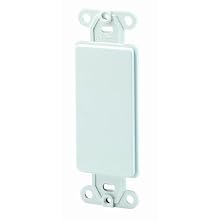 Leviton 80414-W Decora plastic adapter plate, Blank - No hole, with-ears, and two mounting screws. White