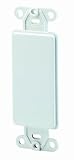Leviton 80414-W Decora plastic adapter plate, Blank - No hole, with-ears, and two mounting screws. White
