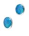 Morningflower Oval Blue Opal Post Earrings