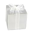 Ghirardelli Chocolate Silver 2x2 Favor Box, 4 Squares Chocolates