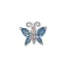 Sterling Silver Blue Topaz Butterfly Pendant with 18 inch chain
