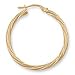 Jewelco London 9ct Yellow gold 2.5mm round-tube Twisted hoop earrings ( 1.2g )