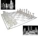 Elegant Glass Chess and Checker Board Set- Brand New
