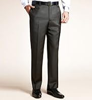 Collezione Exclusive Made in Italy Pure Wool Flat Front Trousers