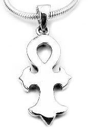 True Sterling Silver Vampires Blood Cross ANKH Charm Pendant