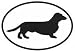   - Dachshund Sticker (Black/White, 5' x 3.5' )