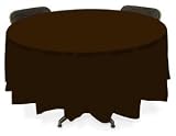 Plastic Table Cover Round -Chocolate Brown