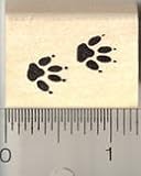 Teeny Dog Paw Prints Rubber Stamp - Wood Mounted