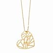14k Yellow Gold Heart Necklace- 16"-18"