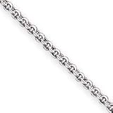 Sterling Silver 2.5mm Rolo Chain Necklace - 24 Inch - Italian