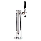 Single Tap Chrome Draft Beer Tower - 2 1/2 Diameter