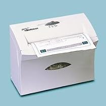 Shredmaster guardian light-duty confetti-cut paper shredder, platinum