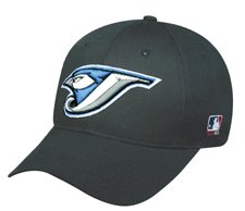 MLB ADULT Toronto BLUE JAYS Home Black Hat Cap Adjustable Velcro TWILL