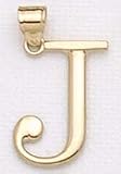 14kt Solid Yellow Gold Initial J Charm - LET200J