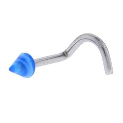 Blue Marble Cone Nose Ring