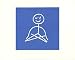 Yoga Stick Figure Notecards- Blue