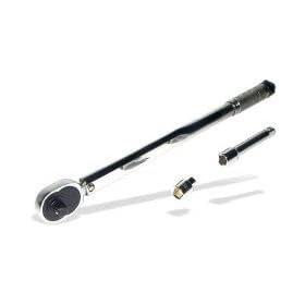 Pro-Quality 1/2" 20-150 Foot-Pound Automatic Torque Wrench, 2 Extensions
