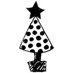 1 inch xmas spot Rubber Stamp