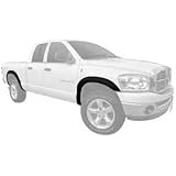 OxGord&reg; Fender Flares for 02-08 Dodge Ram 1500 2500 3500 Pickup Truck Factory OE Style Set of 4 Pack Off Road Re-Paintable Matte Black Smooth Finish | OEM Replacement - Hardware Kit Included
