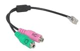 Headset Buddy Adapter: PC Headset to RJ9/RJ10 Phone Jack, RJ9 to Dual 3.5mm Adapter, Not RJ11