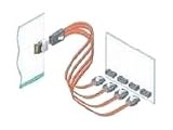 Adaptec 2236600-R 0.5M Internal Mini SASX4 SFF-8087 To 4 SATAX1 Fanout ROHS Cable