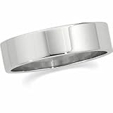 10K White Gold Flat Band - 6mm